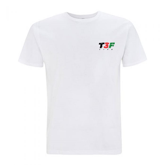 T3F Live 254 Men's Embroidered Logo T Shirt White