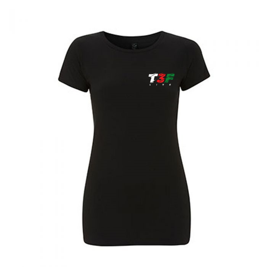 T3F Live 254 Women's Embroidered Logo T Shirt Black